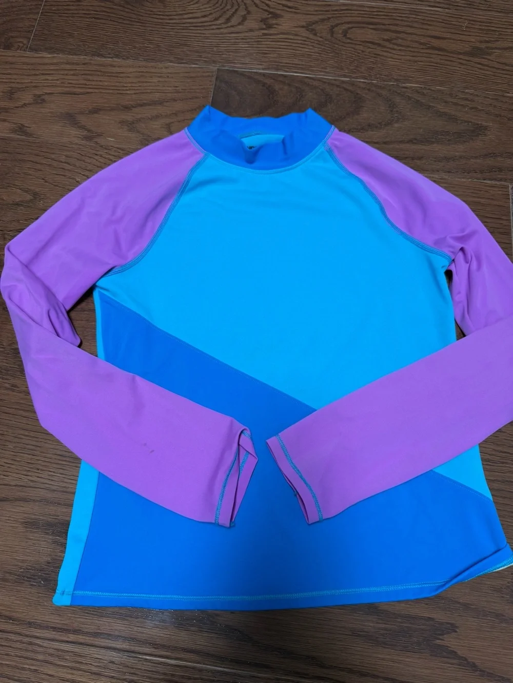Lands' End Kids Long Sleeve Rashguard - Light Blue & Purple